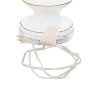 30" White Polystone & Iron Traditional Table Lamp