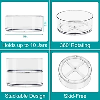 Sorbus 9" Clear Turntable Bins, 2ct.