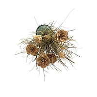 41" Brown Dried Plant Floral Bouquet Grass Natural Foliage with Deco Ball Accents