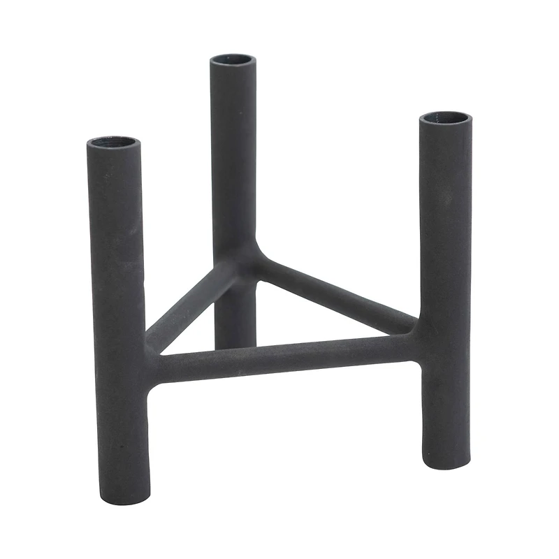 8'' Textured Metal 3 Taper Candle Holder