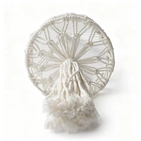 31.5" Natural White Macramé Hanging Basket by Ashland®