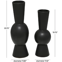 Ceramic Fluted Round Abstract Vase Set