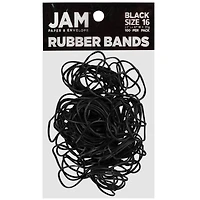JAM Paper Size 16 Black Rubber Bands, 100ct.