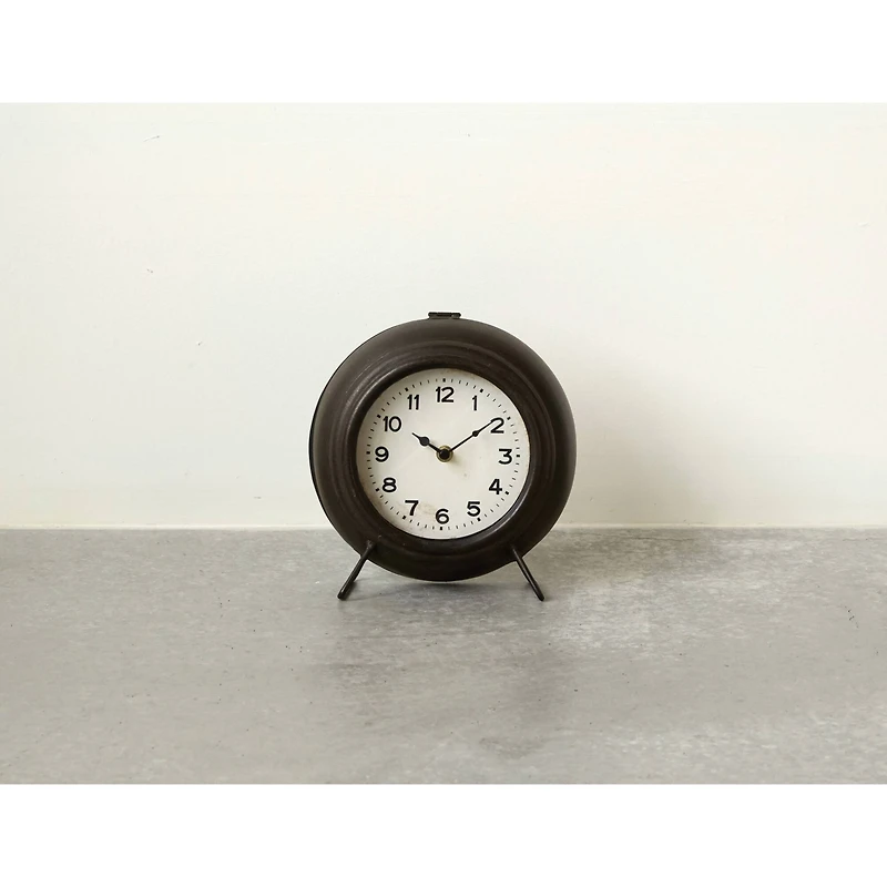 Hello Honey® 9'' Black Metal Mantel Clock