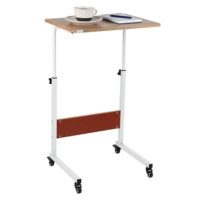 Mind Reader Standing Desk, Adjustable Height, Laptop Workstation, Home Office Computer Table, MDF, Brown
