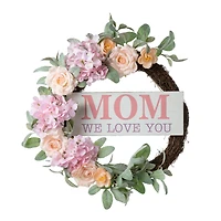 Glitzhome® 22" Mother's Day Floral Wreath