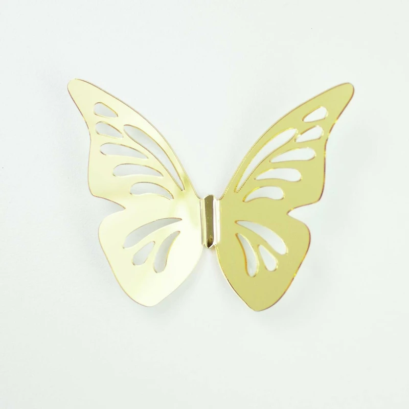 RoomMates 3D Gold Butterflies Peel & Stick Mirror Decals