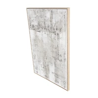 Gray Wooden Abstract Textured Framed Wall Art with Black Distressing