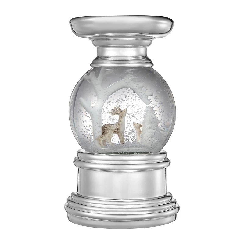 Haute Decor 6.5" Snowburst™ Christmas Deer Snowglobe Candle Holder