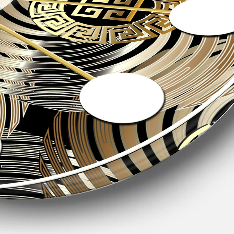 Designart 'Circular Geometric Retro Abstract I Mid-Century Modern Wall Clock