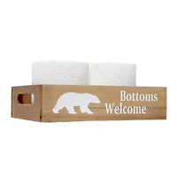 Elegant Designs Small Natural Rustic Towel Holder, Frame & Toilet Paper Holder Set