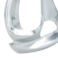 Set of 3 Silver Aluminum Coastal Sail Boat Sculpture, 12", 8", 7"