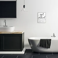 Stupell Industries Get Naked Half Bath Wall Art in Gray Frame