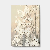 Designart - Brown onn Grey Blossoms
