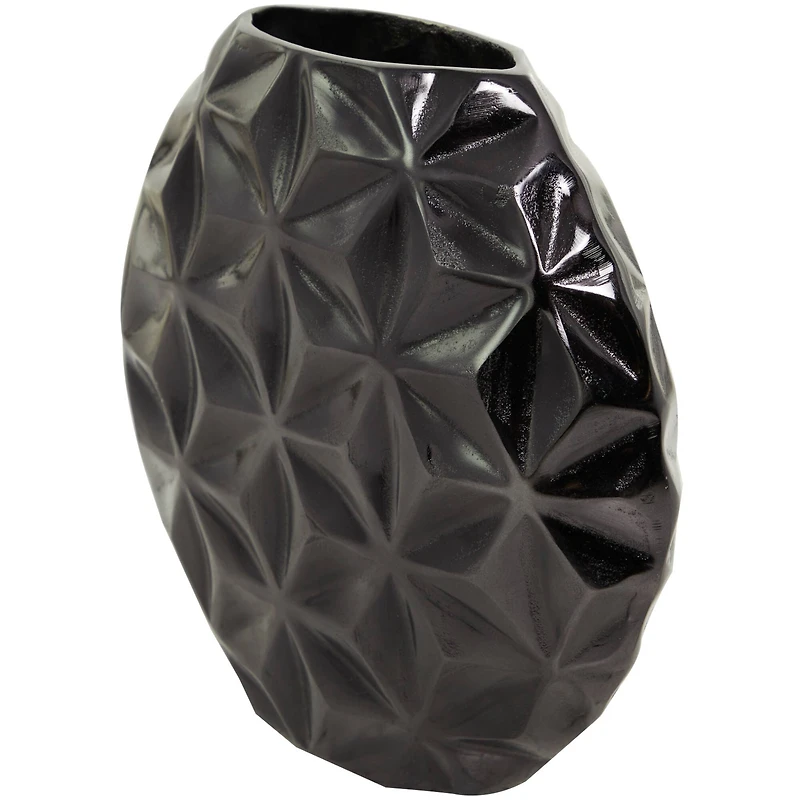 CosmoLiving by Cosmopolitan Aluminum Faceted Geometric Vase