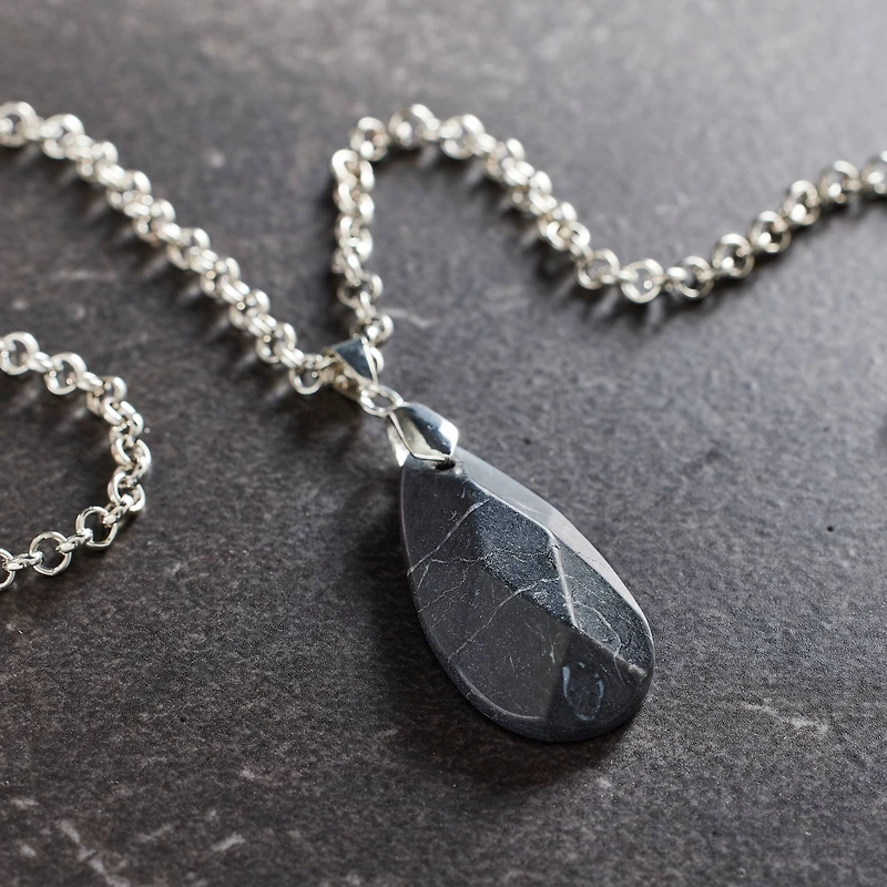 Black Jasper Teardrop Pendant by Bead Landing™