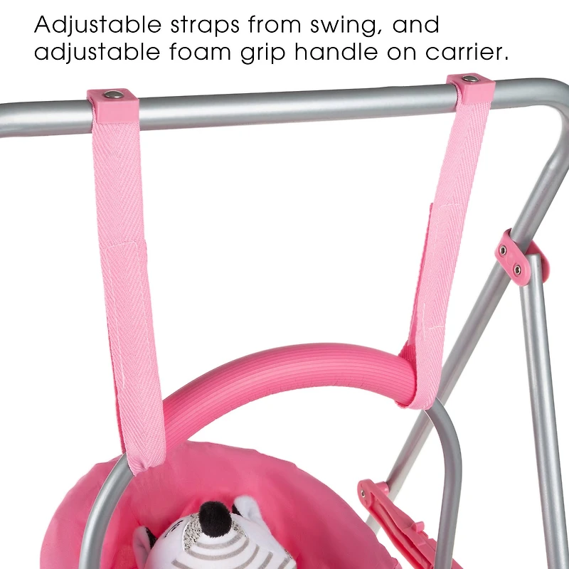 2-in-1 Baby Doll Swing and Carrier Toy Set