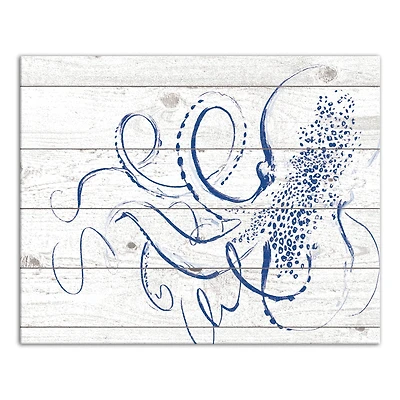 Navy Octopus Canvas Wall Art