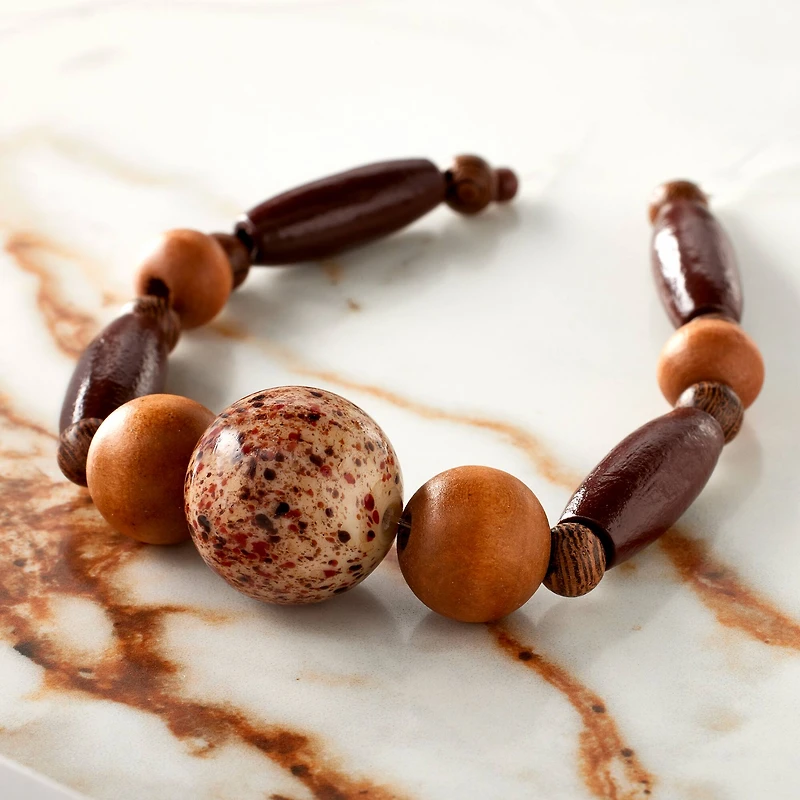 12 Pack: Brown & Gold Wood Mixed Beads by Bead Landing®
