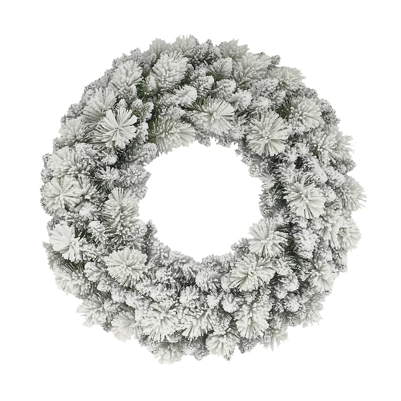 32" Flocked Spruce Wreath