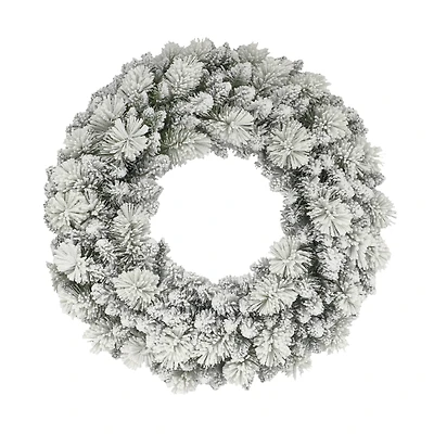 32" Flocked Spruce Wreath