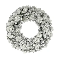 32" Flocked Spruce Wreath