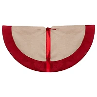 36" Santa Claus in Sleigh Burlap & Embroidered Christmas Tree Skirt