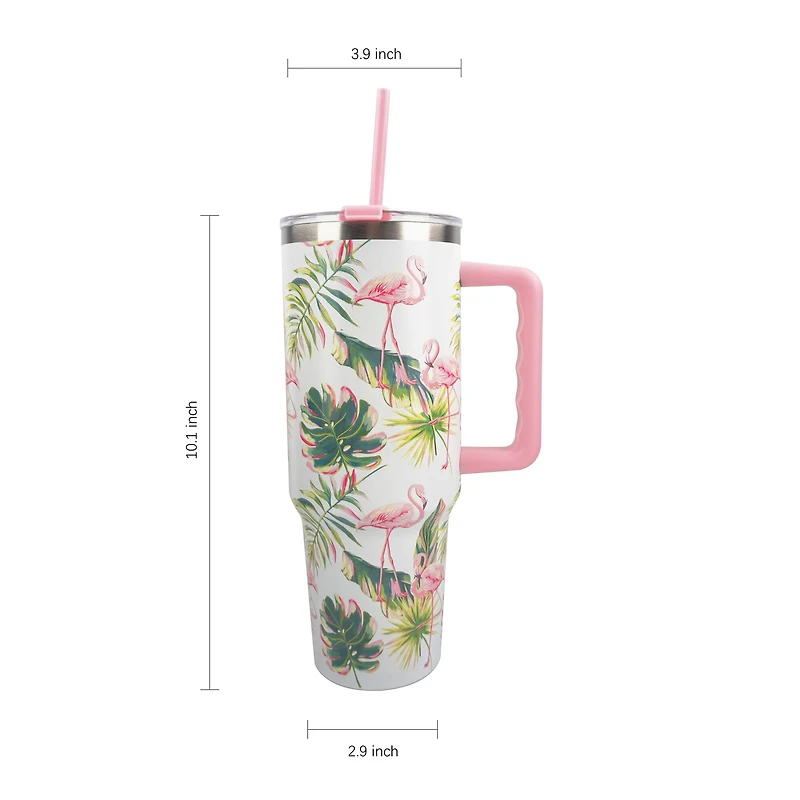 40oz. Flamingo Toss Stainless Steel Insulated Tumbler by Celebrate It™