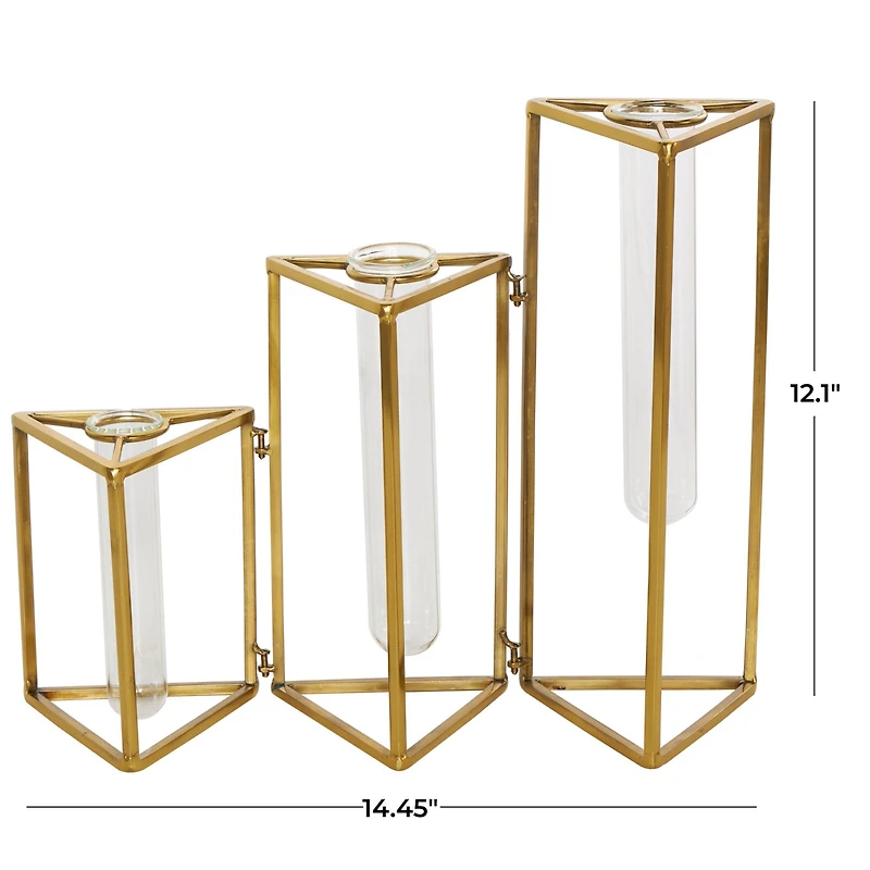 14.5" Gold Stainless Steel Test Tube Bud Vases