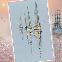 RTO With the Flavor of Salt, Wind & Sun Sailboats Cross Stitch Kit