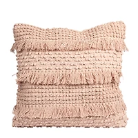 Hello Honey® Square Pink Fringe Printed Pillow