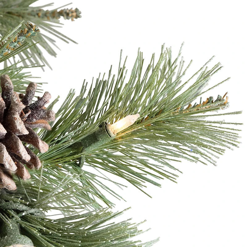 7.5ft. Pre-Lit Artificial Bottle Brush Christmas Tree, Warm White LED Lights