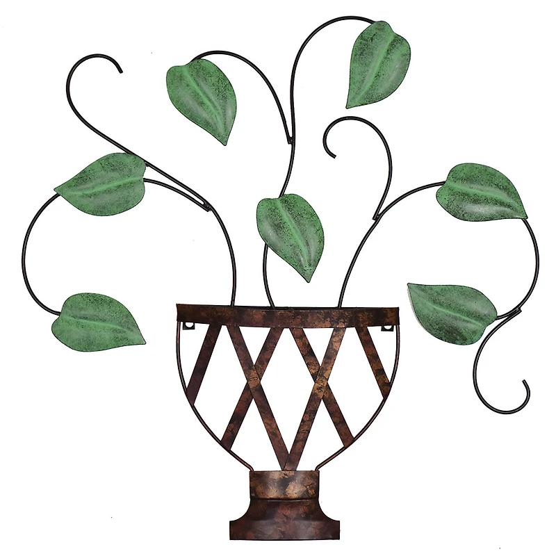 Fetco Lillian Potted Plant Metal Wall Art
