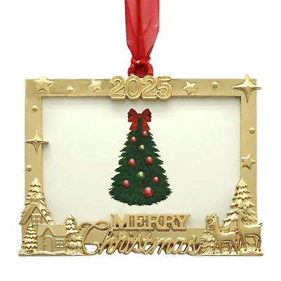 2" x 3" Gold Merry Christmas Metal Ornament Frame by Studio Décor®