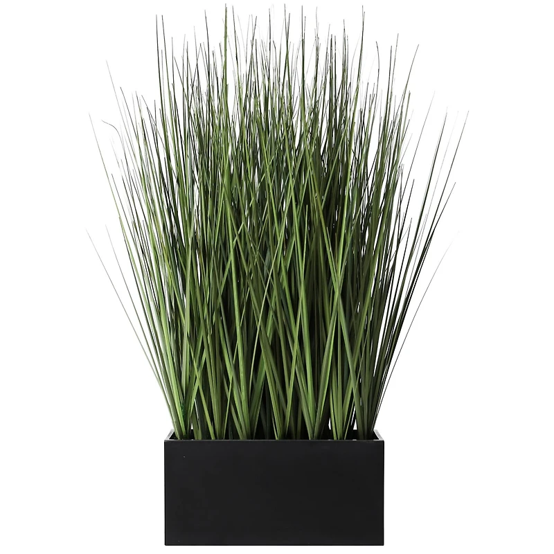 18" Onion Grass Artificial Plant with Black Rectangular Pot