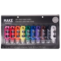 6 Packs: 10 ct. (60 total) Rainbow Soft Touch Fabric Paint by Make Market®