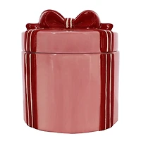 6.5" Pink & Red Gift Ceramic Container with Lid by Ashland®