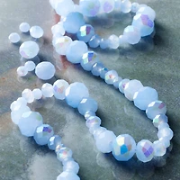 Light Blue Faceted Glass Rondelle Beads by Bead Landing™