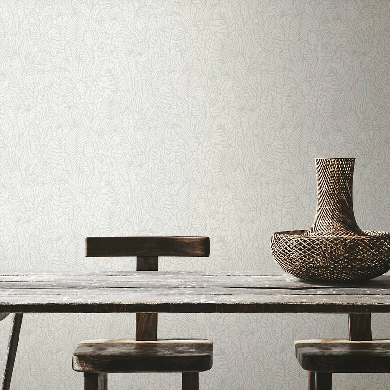 RoomMates Tropical Leaves Sketch Peel & Stick Wallpaper