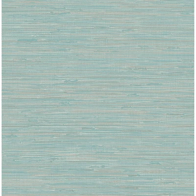 NuWallpaper Teal Tibetan Grasscloth Peel & Stick Wallpaper