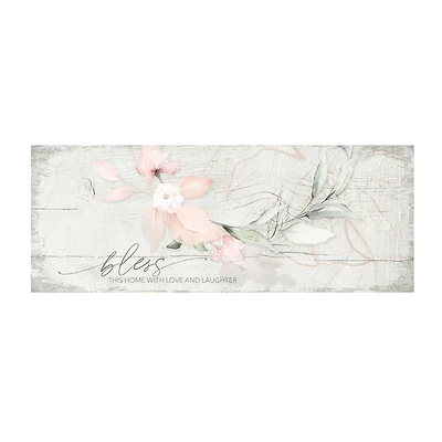 6" x 15.75" Bless This Home Wood Plaque
