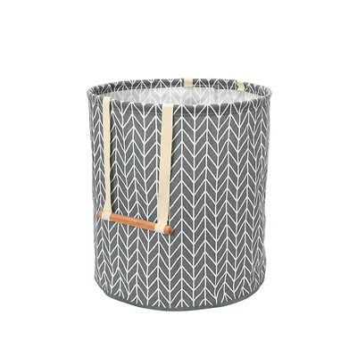 Household Essentials Krush Round Hamper with Wood Dowel Handles