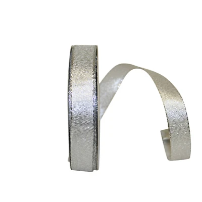 Reliant 5/8" x 25yd. Silver Glimmer Wired Ribbon