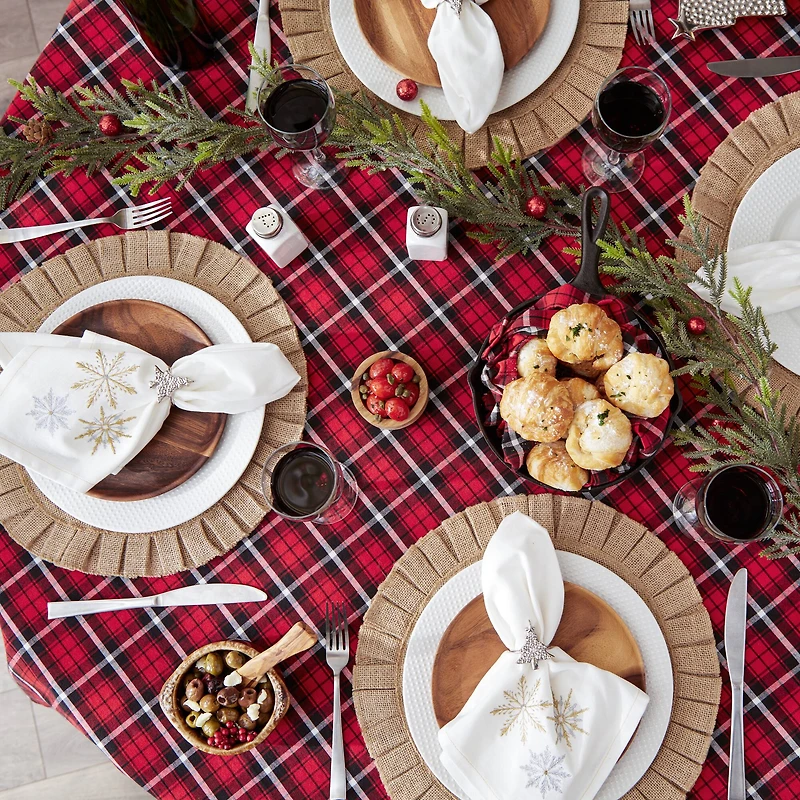 DII® 70" Glad Tidings Plaid Tablecloth