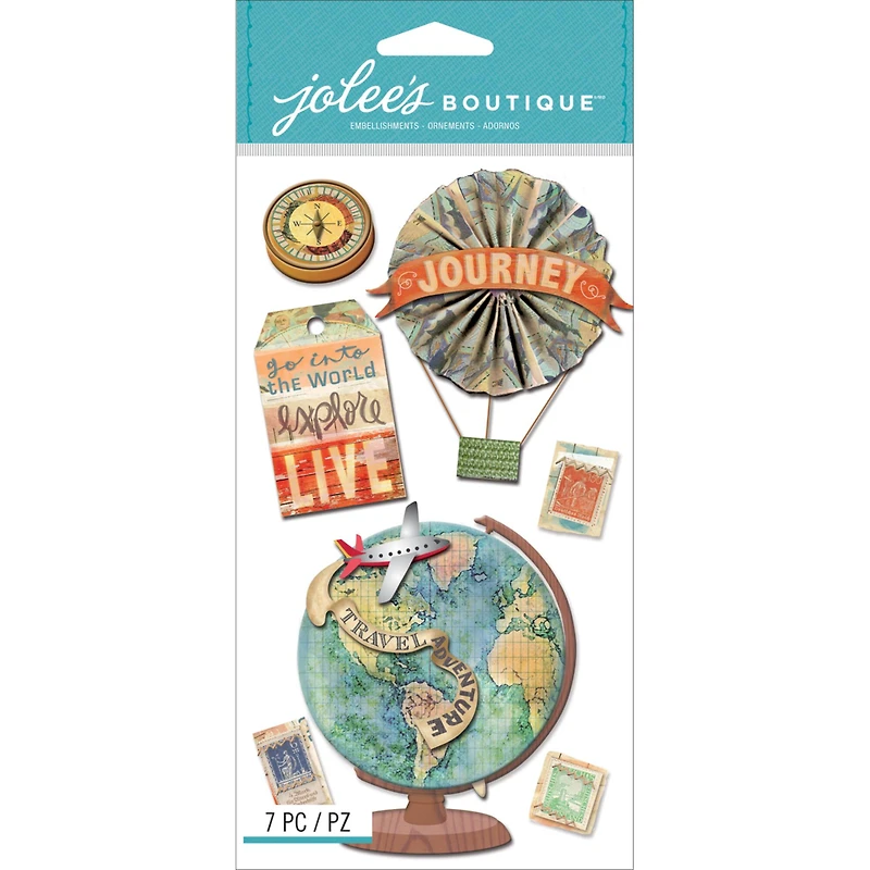 Jolee's Boutique® Le Grande Map Medallions Dimensional Stickers