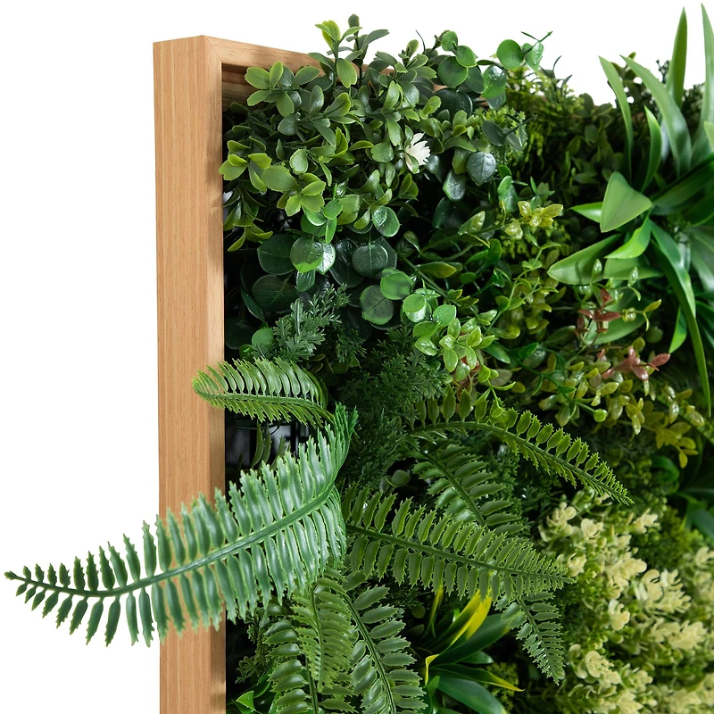 20" Framed Queensland Rainforest Artificial Living Wall Art Panel