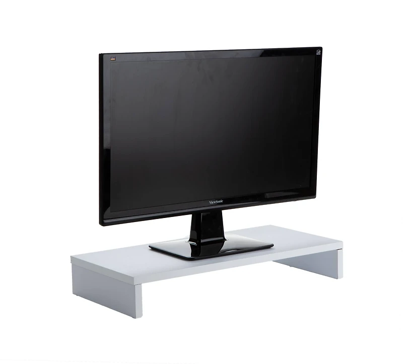 Mind Reader White Wooden Monitor Stand Riser