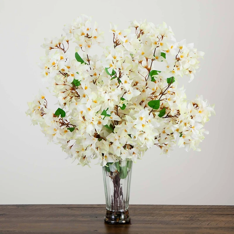 2.5ft. White Bougainvillea Arrangement in Glass Vase