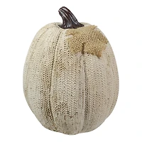 6.25" White Pumpkin Autumn Harvest Thanksgiving Tabletop Decoration