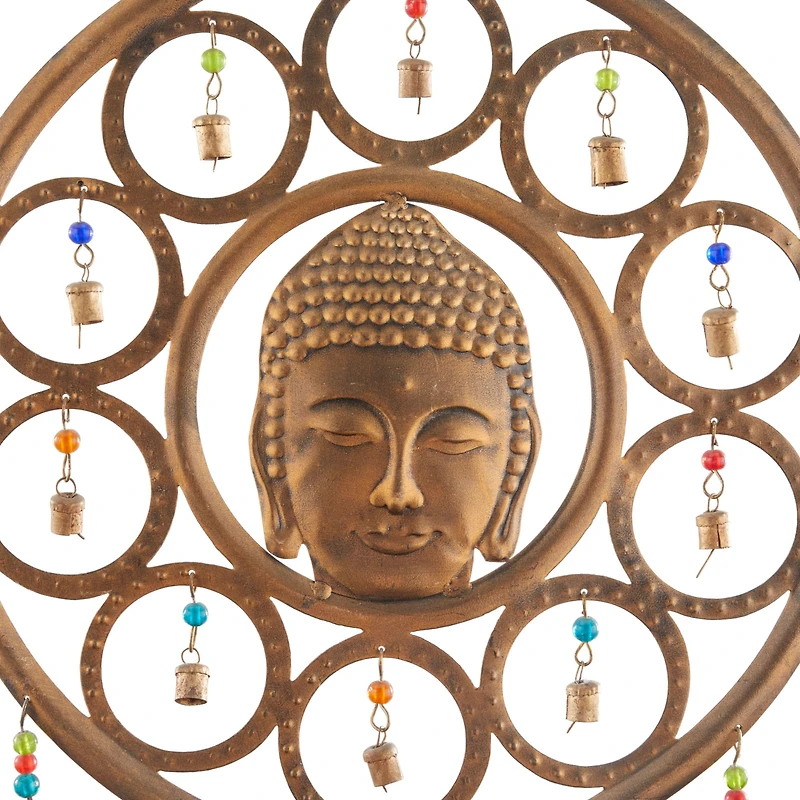 Bronze Eclectic Buddha Windchime, 14" x 1" x 25"